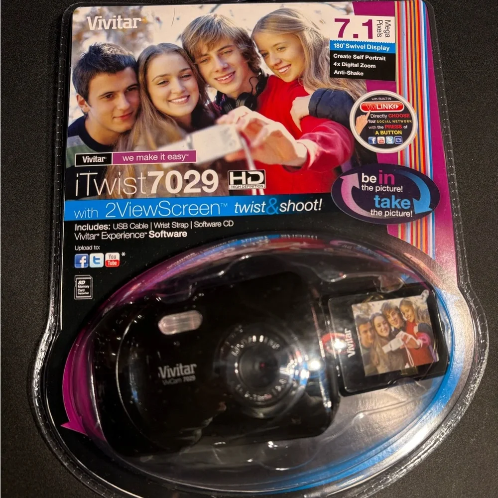 Vivitar iTwist 7029 HD Digital Camera - Black